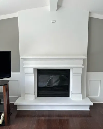 Fireplace mantel painted crisp white